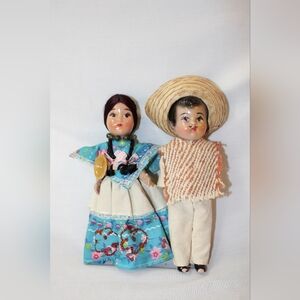 Vintage Mexican Souvenir Folk Art Dolls 1940's-1960's